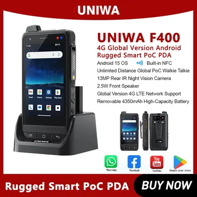 UNIWA F400 4-Inch Handheld DMR Digital For Waterproof Walkie Talkie With Global Range Zello Walkie Talkie Smartphone
