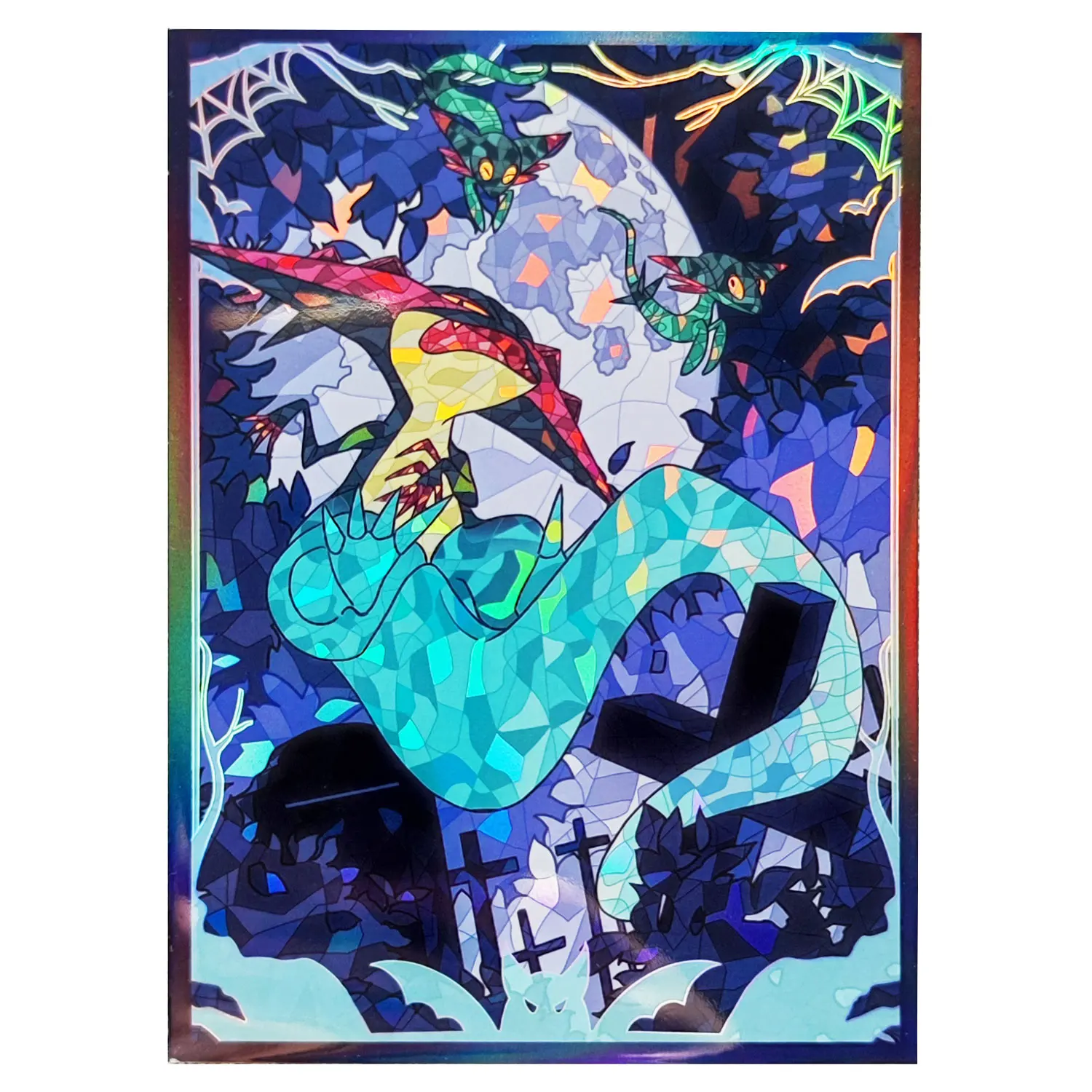 60PCS HOLO Anime Kartenhüllen 66x91mm Brettspielkarten Schutz Kartenschild Doppelkartenhülle für PTCG/PKM/MGT WS Sammelkarten Image