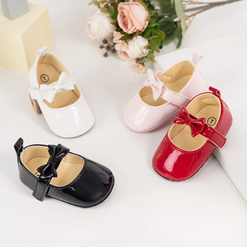 Baby 0–1 Jahre alt, Prinzessinnenschuhe, Neugeborene, Babyschuhe, Wanderschuhe, weiche Sohle, rutschfeste Damen-Babyschuhe Image