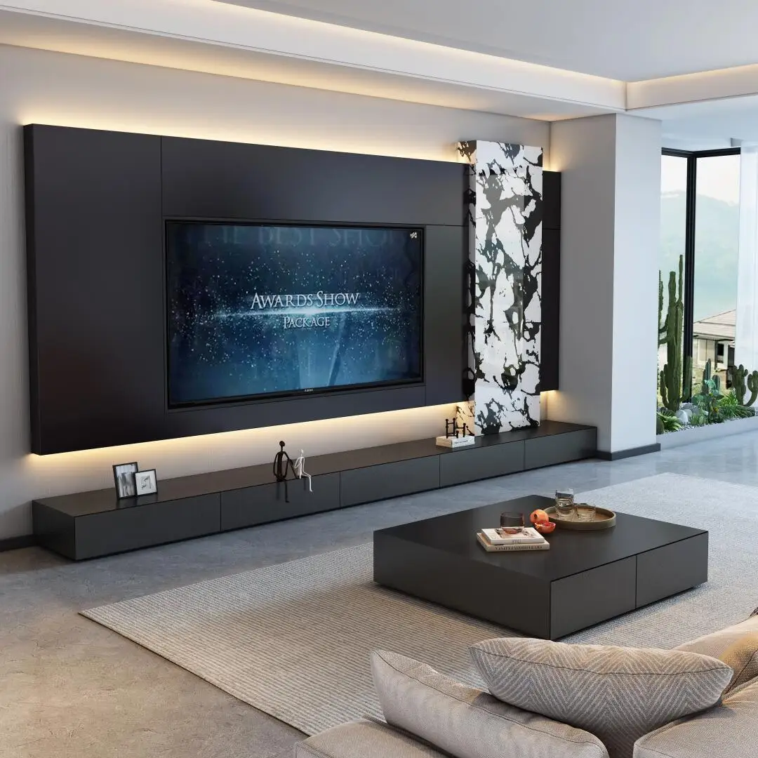 Schränke Unterhaltung TV-Ständer Puppenhaus Designer Minimalistische ästhetische Gamer-TV-Ständer Luxuriöse moderne Muebles-Wohnmöbel Image