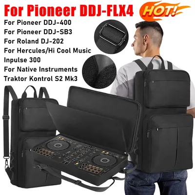 Tragbarer DJ-Rucksack für Pioneer DDJ-400 für DDJ-FLX4 für Roland DJ-202 DJ-Controller-Gehäuse, kratzfeste, stoßfeste Aufbewahrungstasche