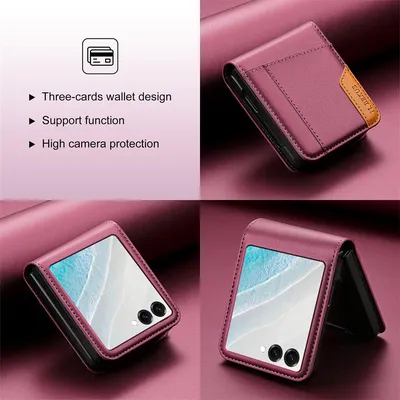 For Samsung Galaxy Z Flip7 FE 2025 Phone Case Flip Leather Wallet Card Samsung Z Flip 7 Case Galaxy ZFlip 6 5 4 3 Magnetic Cover