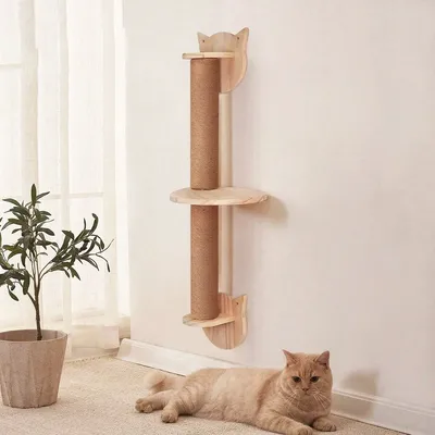 Wall mounted cat tree cat activity tree with scratching post wall mounted jute cat scratching board cat jumping platform