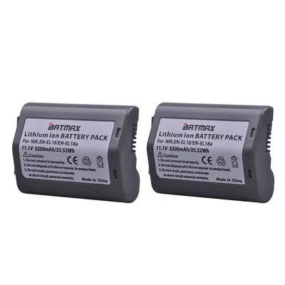 2Pcs 3200mAh EN-EL18 EN-EL18A ENEL18 EN EL18 Camera Battery for Nikon D4, D4S, D5 Cameras Nikon MB-D12, D800, D800E Battery Grip