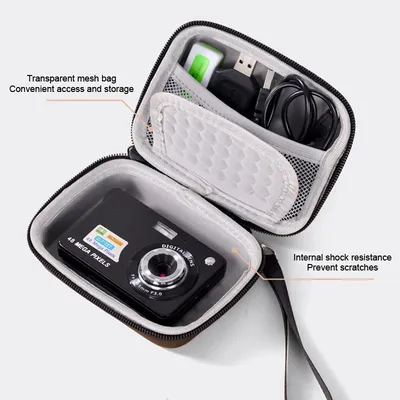 Black Digital Camera Case For Canon G9X G7X III II For ZV1 ZV1F RX100 For Hero 12 For CAMKORY For KVUTCIEIN Vlogging Camera Bag