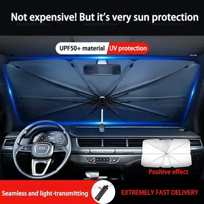 New Car Sunshade Inside Front Windshield Sun Protector Insulation Portable Sunblock Sunscreen Storage Tool