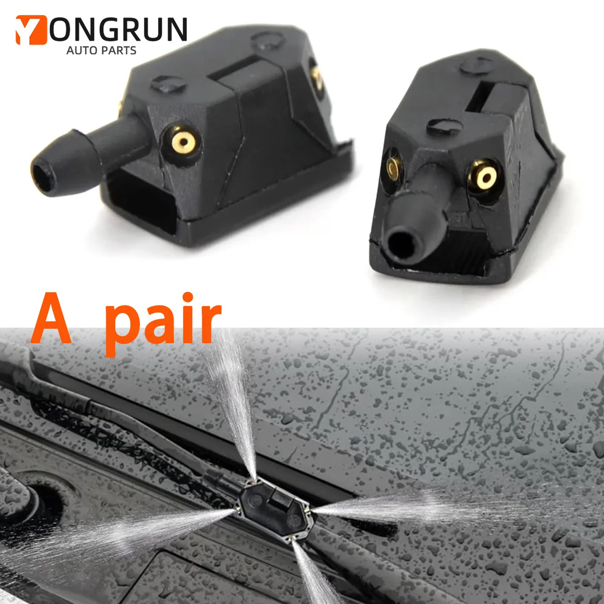 1 paar Auto Windschutzscheibe Reinigung Düsen Universal Schwarz Auto Arm Windschutzscheibe Reinigung Klinge Wasser Spray Düse Zubehör Image