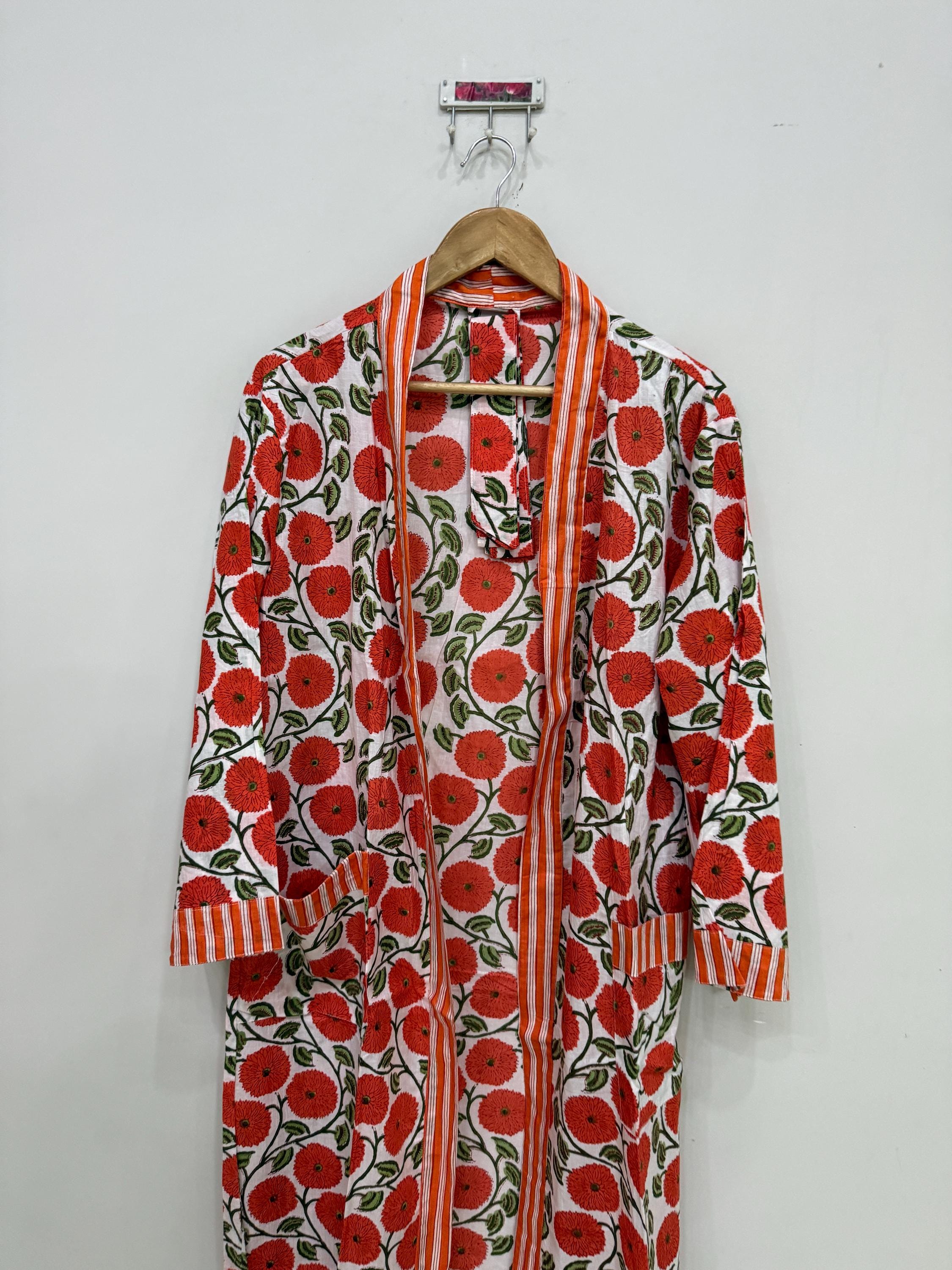 Vestaglia kimono in cotone, vestaglia lunga, copricostume, cardigan da donna, kimono lungo fatto a mano, vestaglia da sposa, kimono da notte