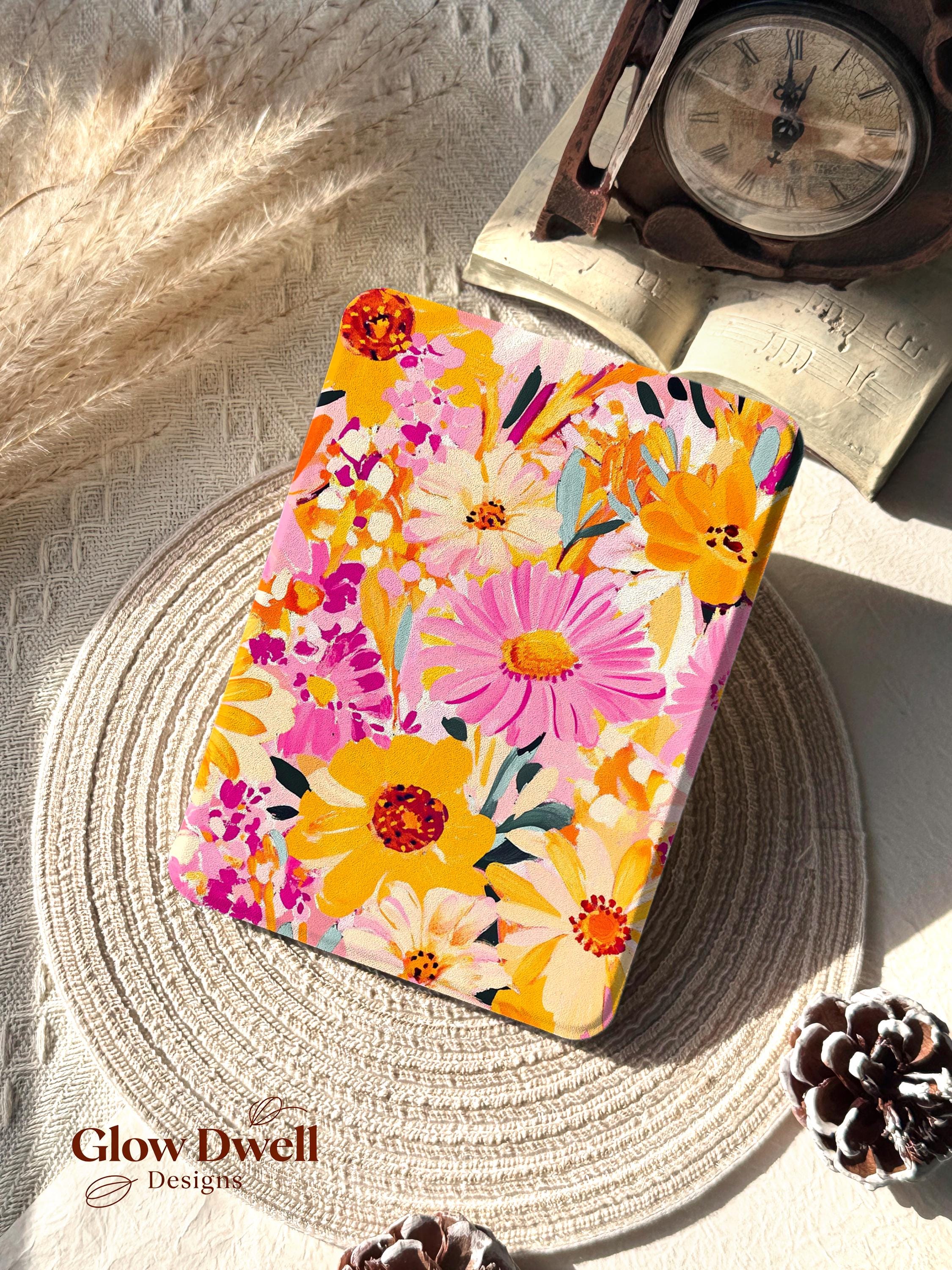 "Custodia Kindle colorata primaverile, custodia Paperwhite 12a 7\", retro trasparente magnetico rimovibile per Kindle, custodia Kindle 11a 2024, custodi"