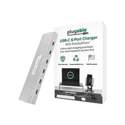 Plugable 6 Port USB-C Charging Station, 100W Priority Charging
