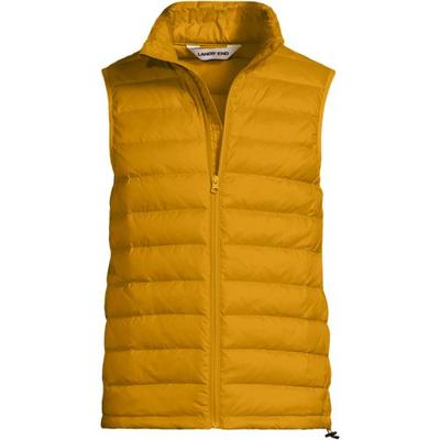 Wanderweight Down Ultralight Packable Gilet, Men, size: 50-52, regular, Yellow, Polyester/Nylon/Down, by Lands' End