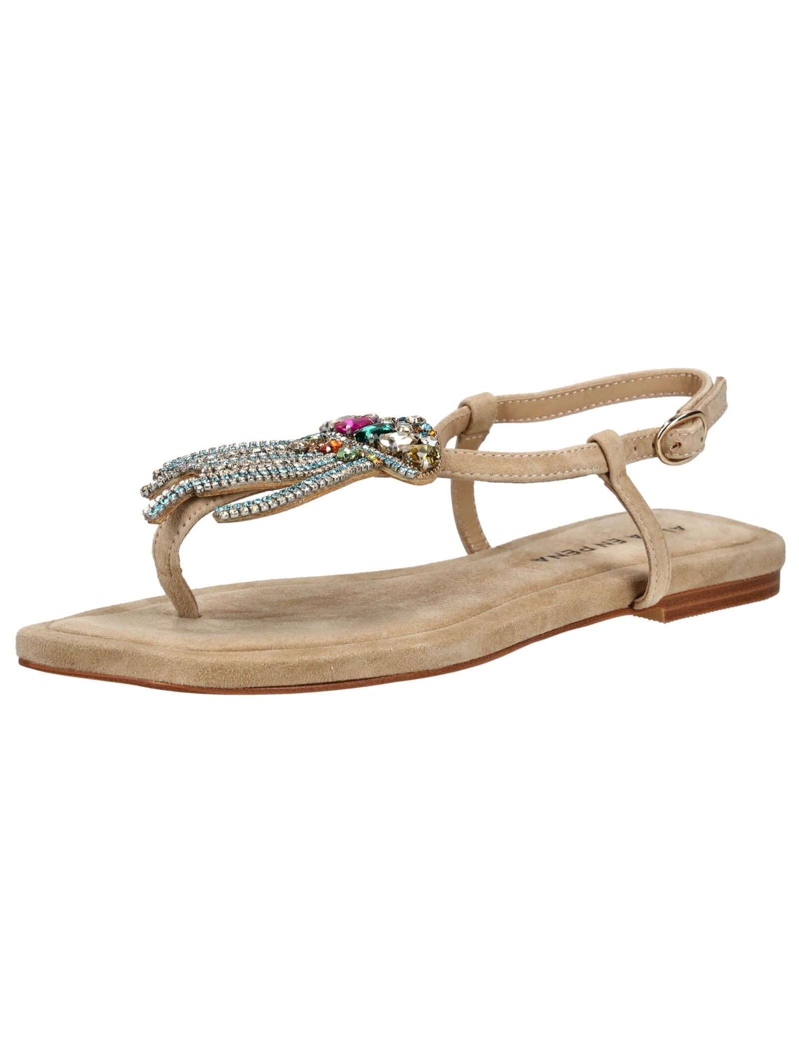 Zehentrenner ALMA EN PENA "ALMA EN PENA Zehensteg Leder", Damen, Gr. 38, sand, Leder, Schuhe Zehentrenner