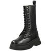 Schnürstiefel STEVE MADDEN "STEVE MADDEN Stiefel Leder", Damen, Gr. 41, schwarz, Leder, casual, Schuhe