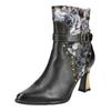 High-Heel-Stiefelette LAURA VITA "LAURA VITA Stiefelette Leder/Textil", Damen, Gr. 36, schwarz, Leder, Textil, casual, Schuhe