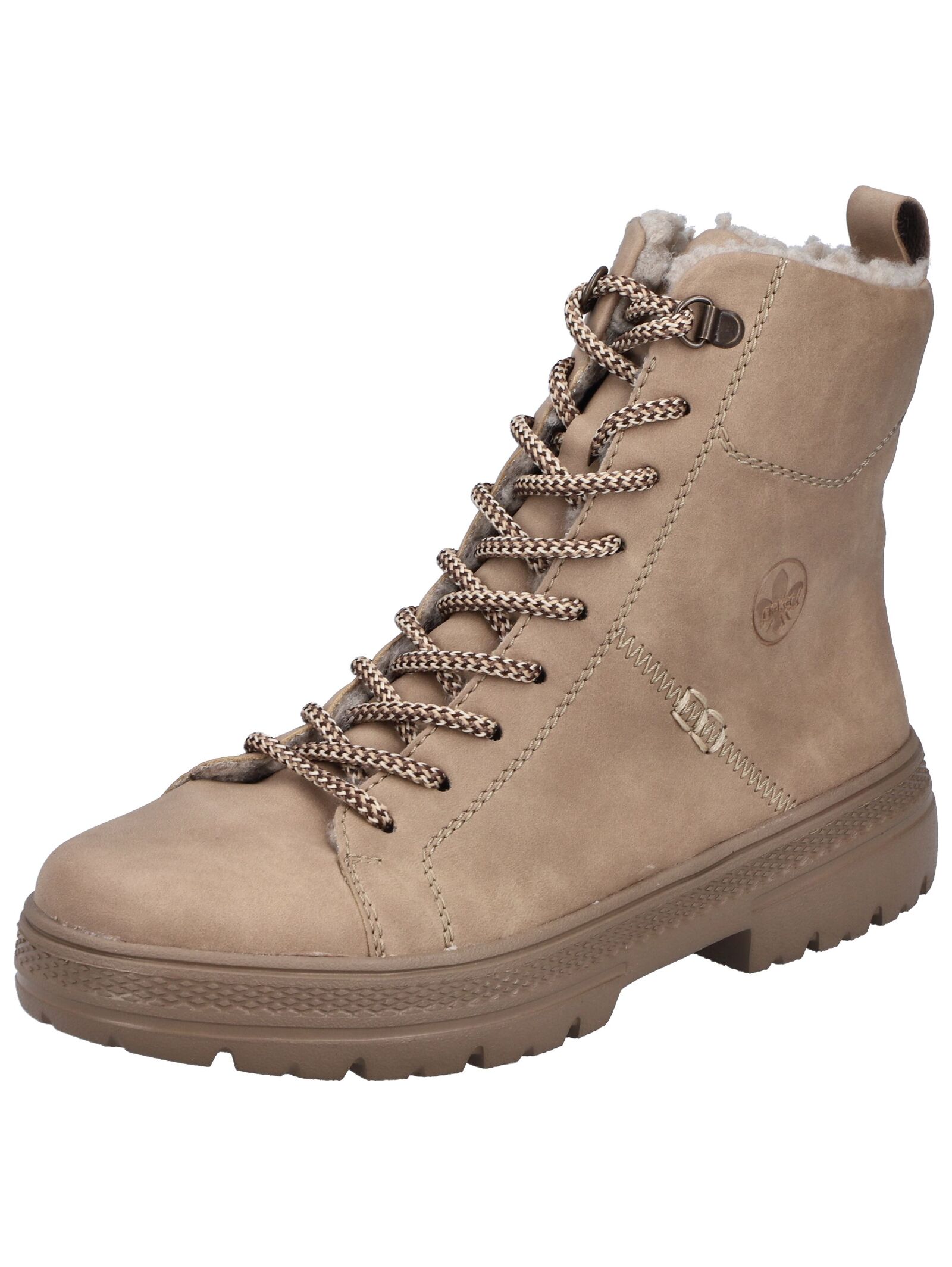 Schnürstiefelette RIEKER "Rieker Stiefelette Lederimitat", Damen, Gr. 37, braun (camel), Lederimitat, Casual, Schuhe