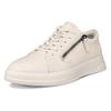 Sneaker ECCO "Move W", Damen, Gr. 41, beige (creme), Leder, Basic, Schuhe, Freizeitschuh, Schnürschuh, Halbschuh mit seitlichem Reißverschluss