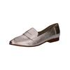 Slipper CAPRICE "Caprice Slipper Leder", Damen, Gr. 38,5, grau (metallic), Leder, casual, Schuhe