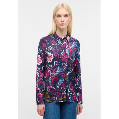 Hemdbluse ETERNA "REGULAR FIT", Damen, Gr. 42, blau (navy), 100% Viskose, normal, Blusen Image