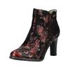 High-Heel-Stiefelette LAURA VITA "LAURA VITA Stiefelette Leder", Damen, Gr. 36, rot (schwarz, rot), Leder, casual, Schuhe