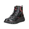 Schnürstiefelette MUSTANG SHOES "Mustang Shoes Stiefelette Lederimitat", Damen, Gr. 39, rot (schwarz, rot), Lederimitat, casual, Schuhe