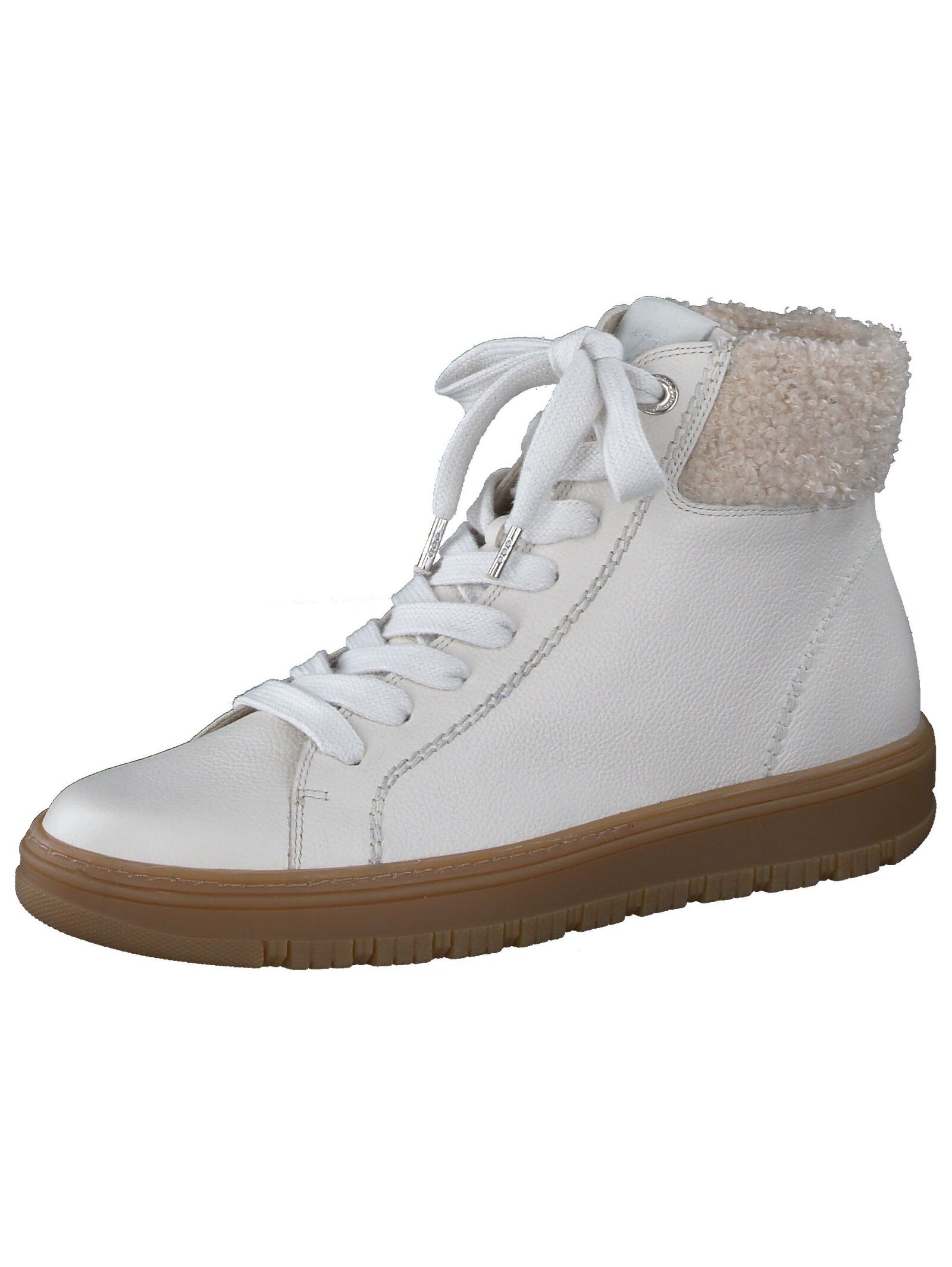 Sneaker PAUL GREEN "Paul Green Sneaker Glattleder", Damen, Gr. 39, beige (ivory), Glattleder, Schuhe Sneaker