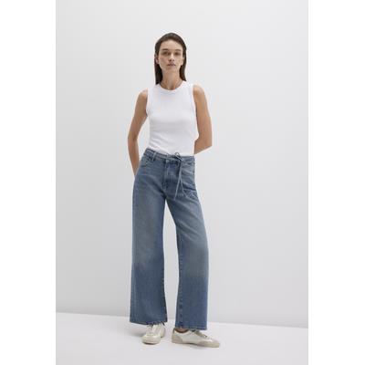 Weite Jeans MAVI "MALIBU W/Belt", Damen, Gr. 27, Länge 30, mid used 90's, 92% Baumwolle, 7% Polyester, 1% Elasthan, modisch, weit normal, Jeans, Loose Wide Leg Jeans