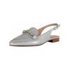 Pumps GABOR "Gabor Ballerinas Leder", Damen, Gr. 40, silber, Leder, elegant, Schuhe