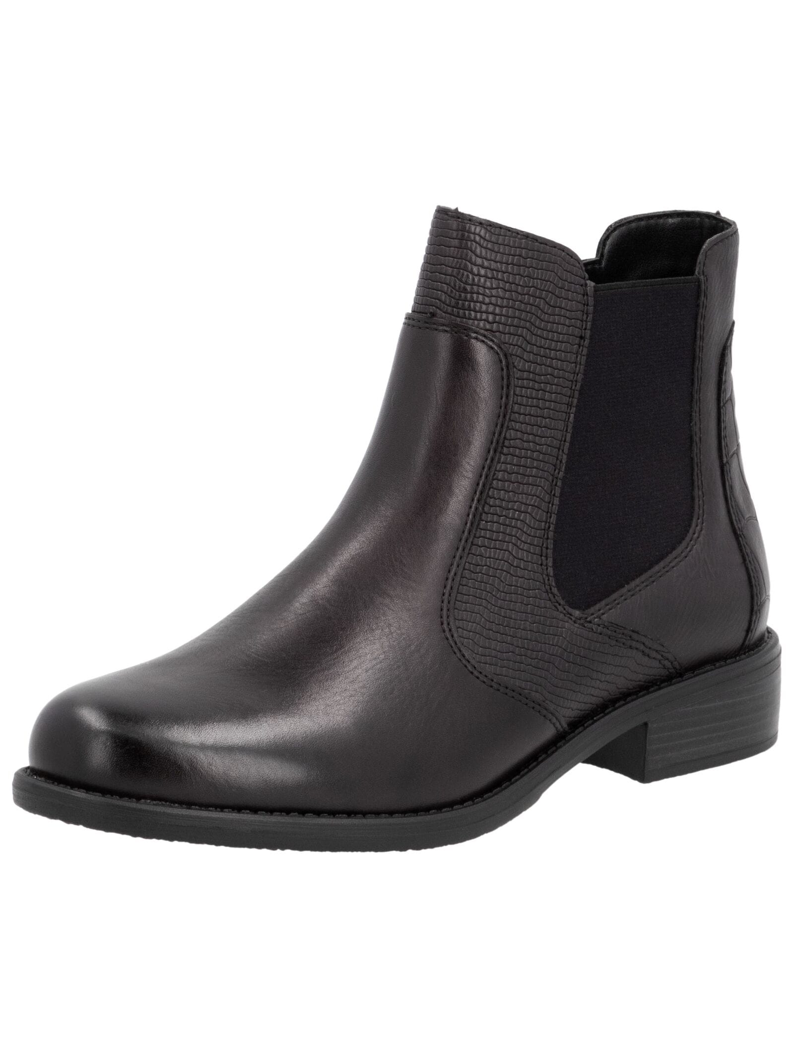 Stiefelette REMONTE "Remonte Stiefelette Leder/Textil", Damen, Gr. 37, schwarz (dunkelbraun, schwarz), Leder, Textil, Schuhe Stiefelette