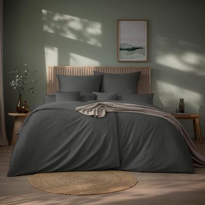 Bettwäsche ESTELLA "Valetta", grau, B/L: 200cm x 200cm, 2 St., Mako-Satin, B/L: 80cm x 80cm & 80cm x 80cm, Mako-Satin, Obermaterial: 100% Baumwolle, Bettwäsche Image