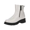 Stiefelette CAPRICE "Caprice Stiefelette Nappaleder", Damen, Gr. 37, weiß (weiß lack), Nappaleder, casual, Schuhe