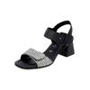 Riemchensandale REMONTE "Remonte Sandalen Lederimitat", Damen, Gr. 40, schwarz, Lederimitat, casual, Schuhe