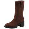 Stiefel ANISTON SHOES, Damen, Gr. 41, Normalschaft, braun (dunkelbraun), Velourslederimitat, Basic, Schuhe, Klassik-Boots mit Innen-Reißverschluss - NEUE KOLLEKTION
