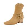 Bikerboots PAUL GREEN "Paul Green Stiefelette Veloursleder", Damen, Gr. 40,5, beige, Veloursleder, elegant, Schuhe