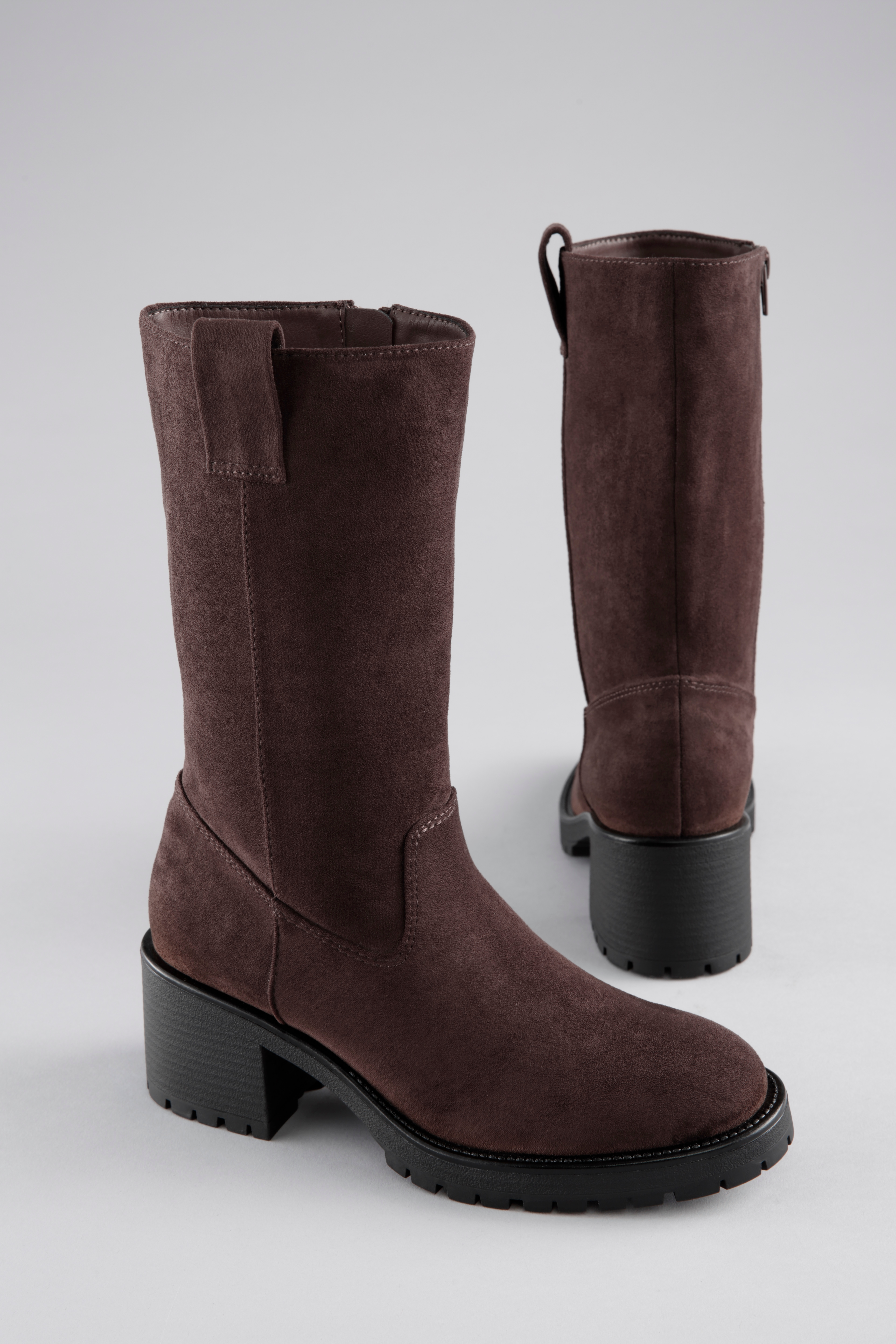Stiefel ANISTON SHOES, Damen, Gr. 37, Normalschaft, dunkelbraun, Velourslederimitat, Basic, Schuhe Stiefel, Klassik-Boots mit Innen-Reißverschluss - NEUE KOLLEKTION
