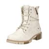 Schnürstiefelette MUSTANG SHOES "Mustang Shoes Stiefelette Lederimitat/Textil", Damen, Gr. 37, weiß (ivory), Lederimitat, Textil, casual, Schuhe