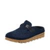 Clog RIEKER, Damen, Gr. 43, blau, Textil, casual, Schuhe, Sabot, Hausschuh, Casual-Clog, Plateausohle, zum Schlupfen
