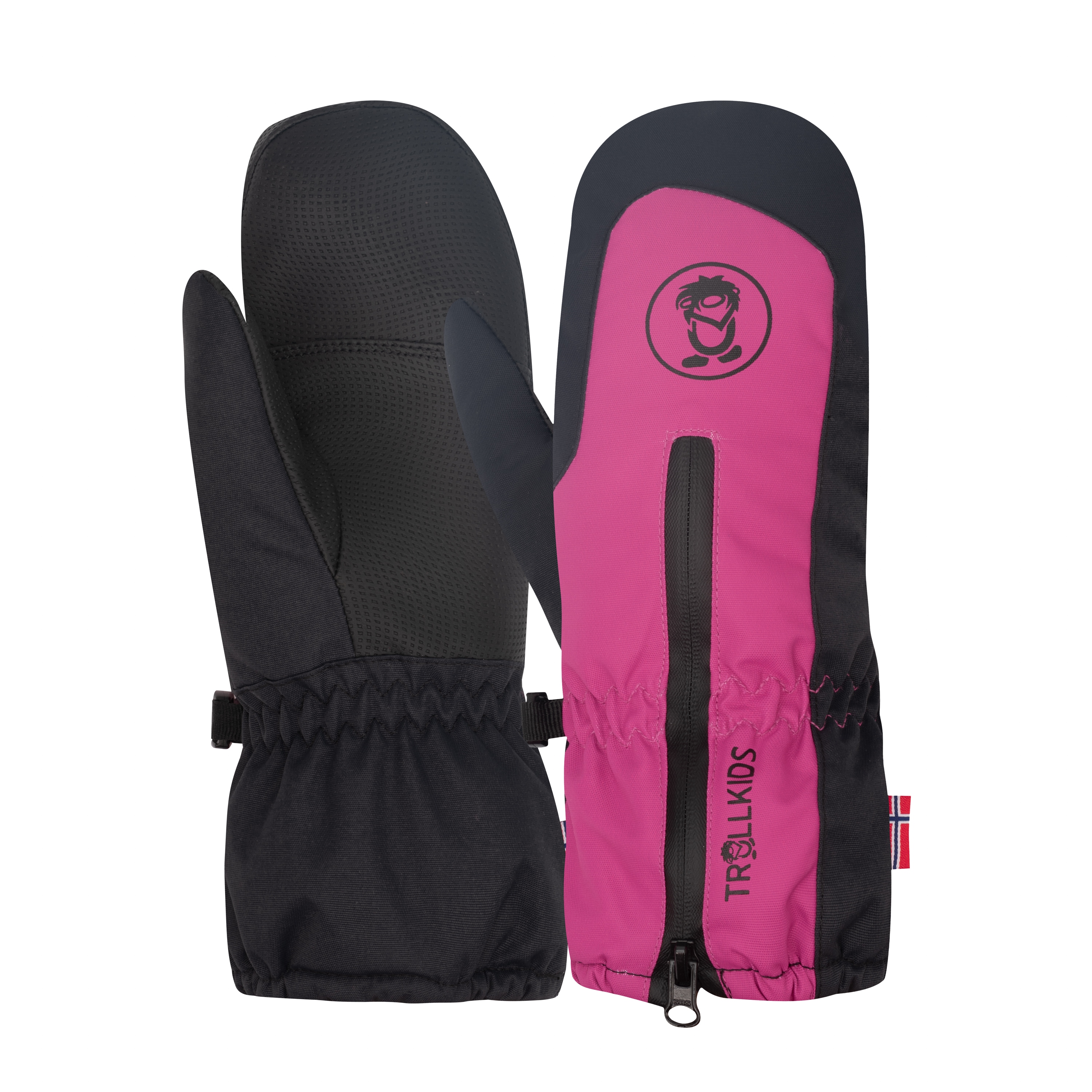 Skihandschuhe TROLLKIDS "KIDS RAULAND MITTEN", Damen, Gr. 59Y10Y, rosa (schwarz pink), Obermaterial: 100% Polyester. Futter: 100% Polyester. Wattierung: 100% Polyester, Sportlich, Handschuhe Image