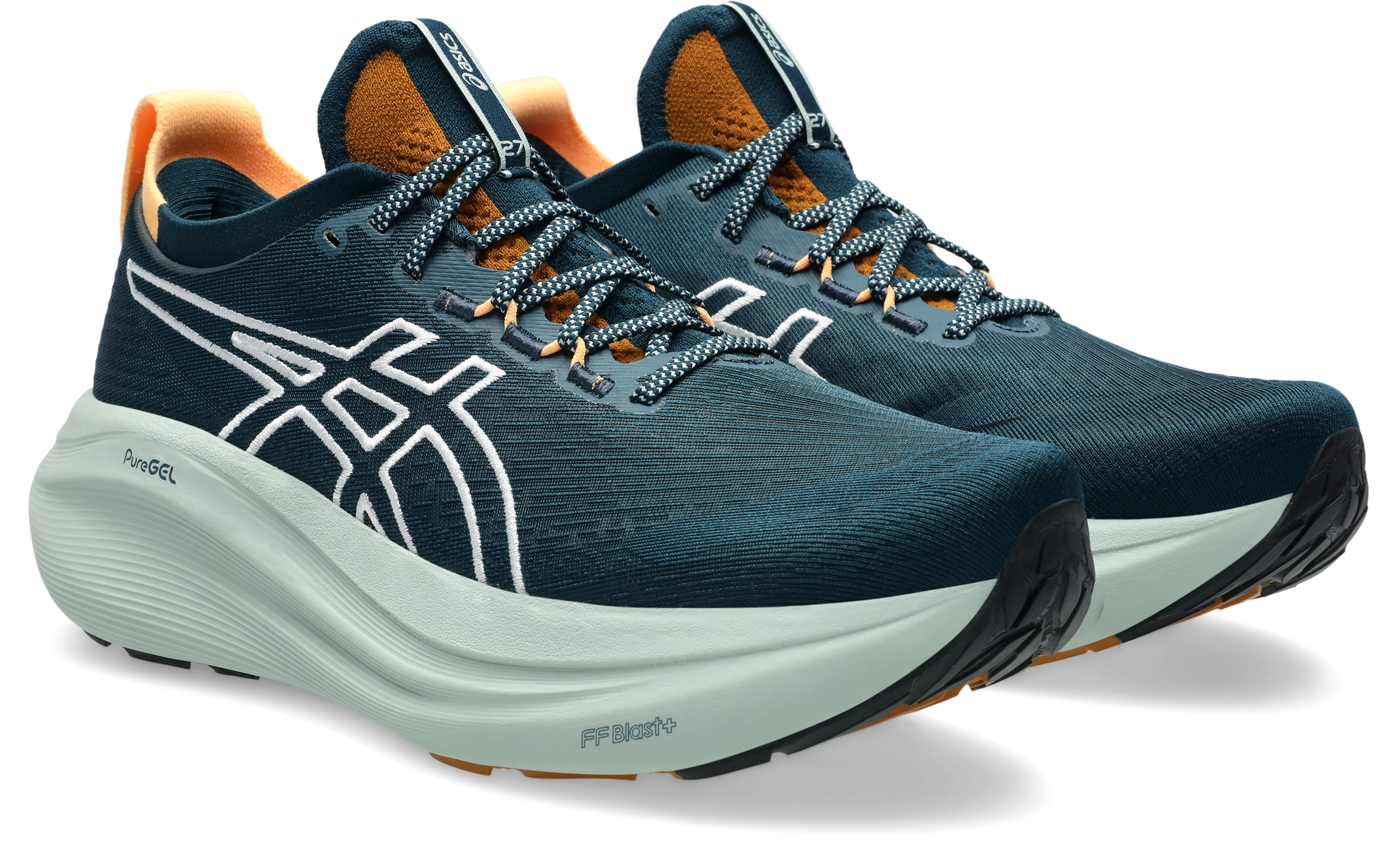 Laufschuh ASICS "GEL-NIMBUS 27 TR", Herren, Gr. 44,5, nature bathing, tranquil teal, Textil, Schuhe Laufschuh