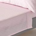 HOMESCAPES Dusky Pink Pure Egyptian Cotton Flat Sheet Super King 330 TC 500 Thread Count Equivalent Satin Stripe Bed Sheet