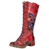 Schnürstiefel LAURA VITA "LAURA VITA Stiefel Leder/Textil", Damen, Gr. 41, rot, Leder, Textil, casual, Schuhe