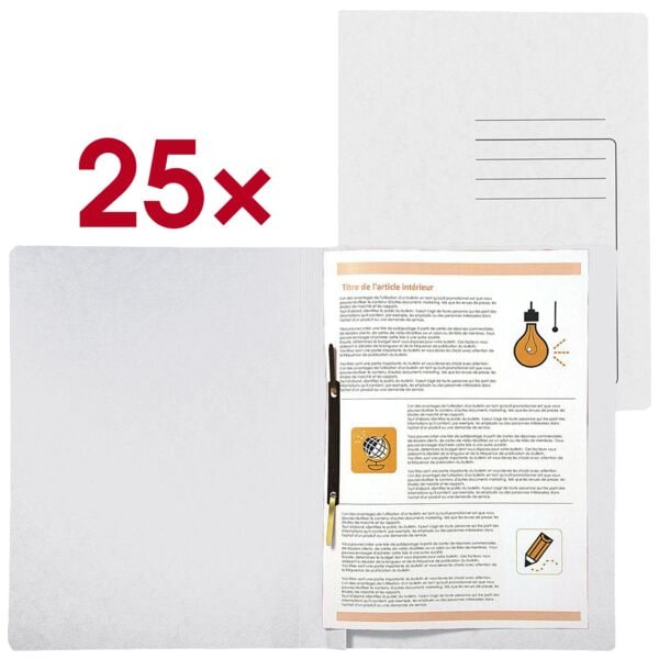 EXACOMPTA Schnellhefter A4 Karton 250 Blatt 25 Stück weiß, 27.2x31.8 cm Image