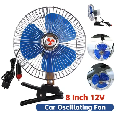 8/5 Inch 12/5V Portable Car Fan Mini Car Cooling Fan for Truck Dashboard Car Oscillating Fan with Cigarette Lighter/usb Charger