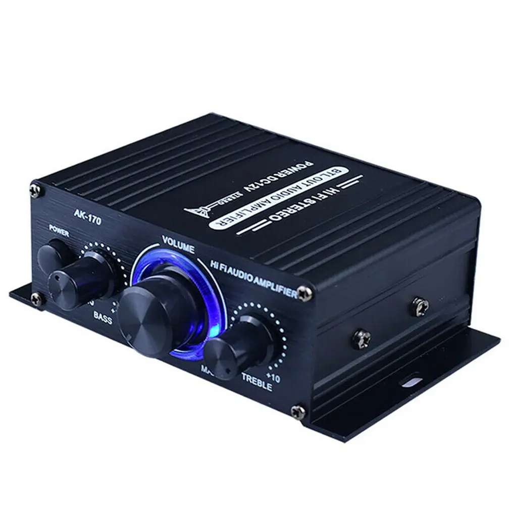 AK170 Power Audio Verstärker Karaoke Heimkino 12 V Mini Verstärker 2 Kanal Bluetooth Klasse D Verstärker USB Eingang Dropshipping Image