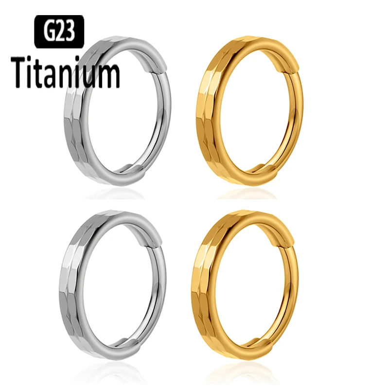 100 % ASTM F136 G23 Titan-Segmentringe mit Scharnier, Daith Conch Ohrringe, Nasenringe, Septum Hoop, Ohrknorpel, Piercing, Körperschmuck Image