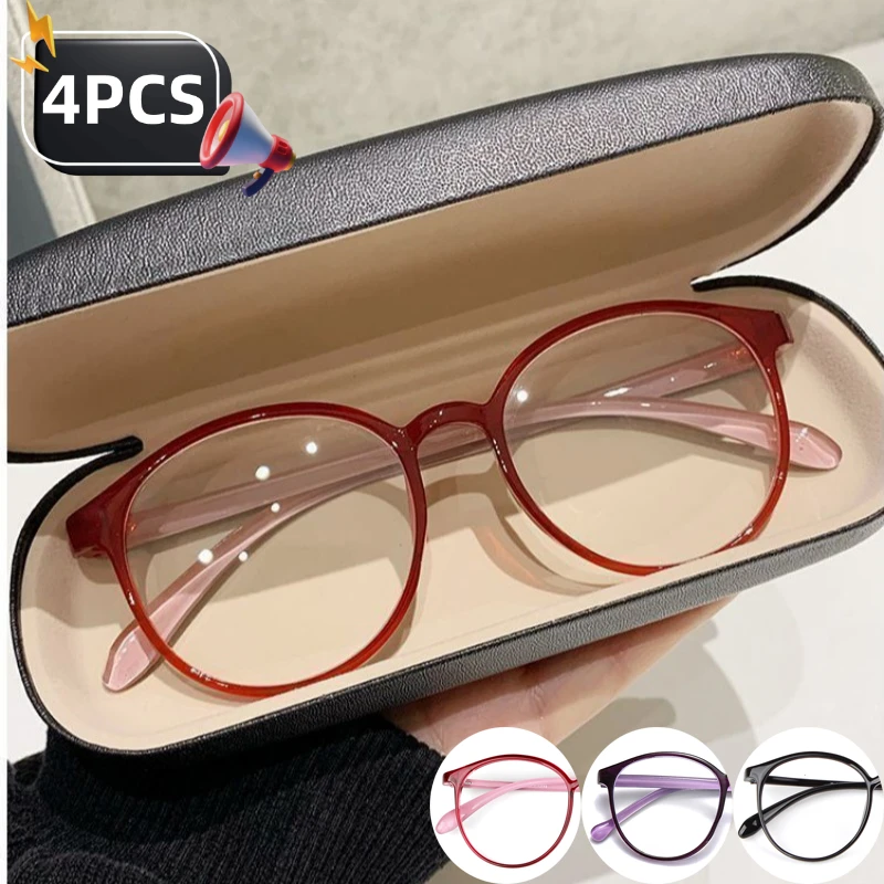 4PCS Beliebte frauen Anti Blau Licht Computer Lesebrille frauen Lesebrille mit Presbyopie + 1,0 ~ + 4,0 Image