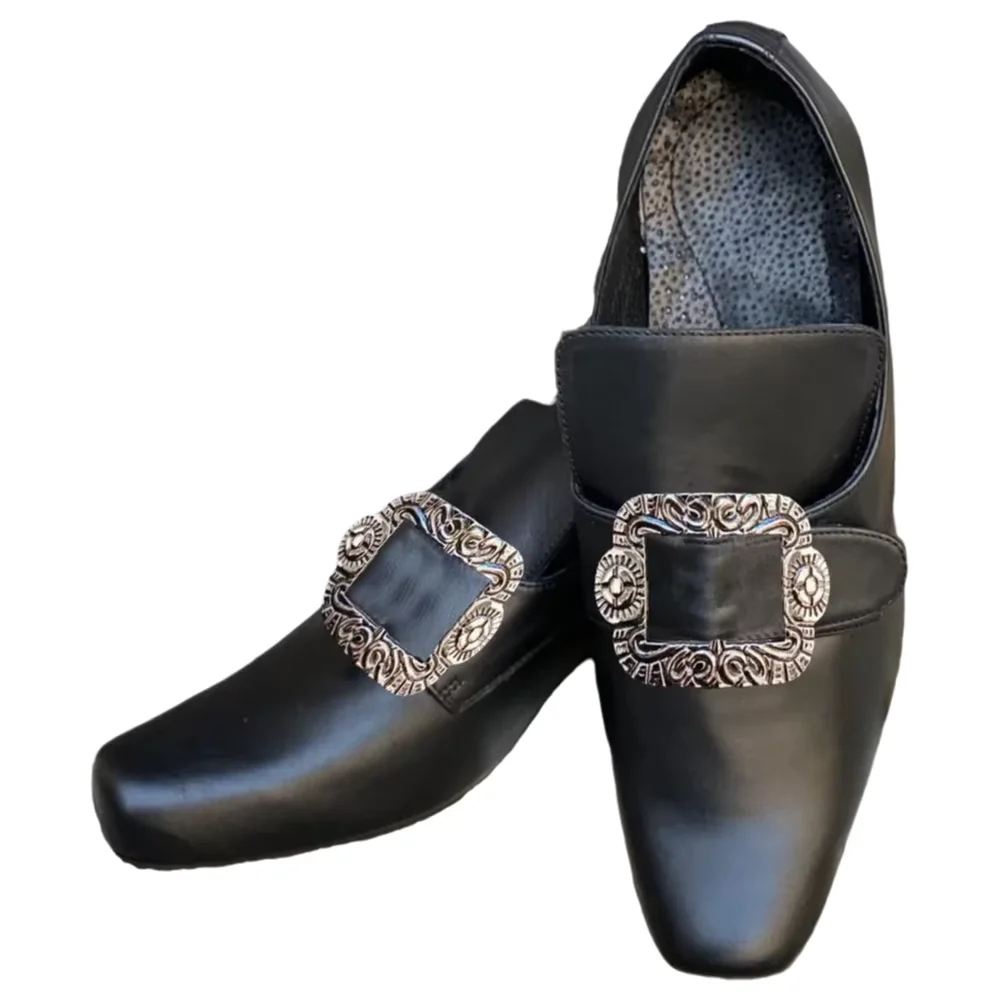 Vintage 18. mittelalterliche Renaissance Cosplay Gehrock Schuhe Edle Herren High Heels Marie Antoinette Männlicher Halloween Fancy Party Schuh Image