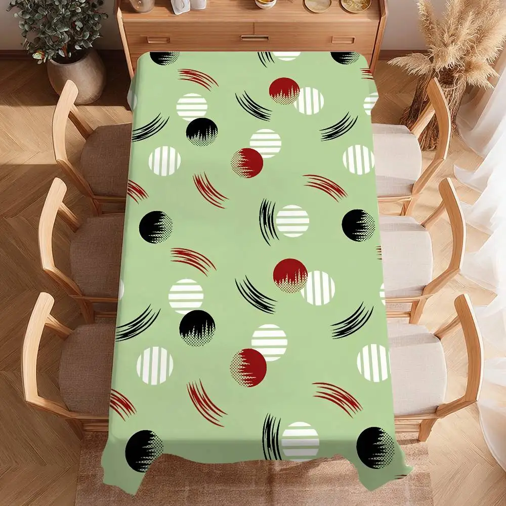 Moderne Tischdecke mit unregelmäßigen Formen, Picknick, Terrasse, Restaurant, Urlaub, Party, waschbare, schmutzabweisende Polyester-Tischdecke Image