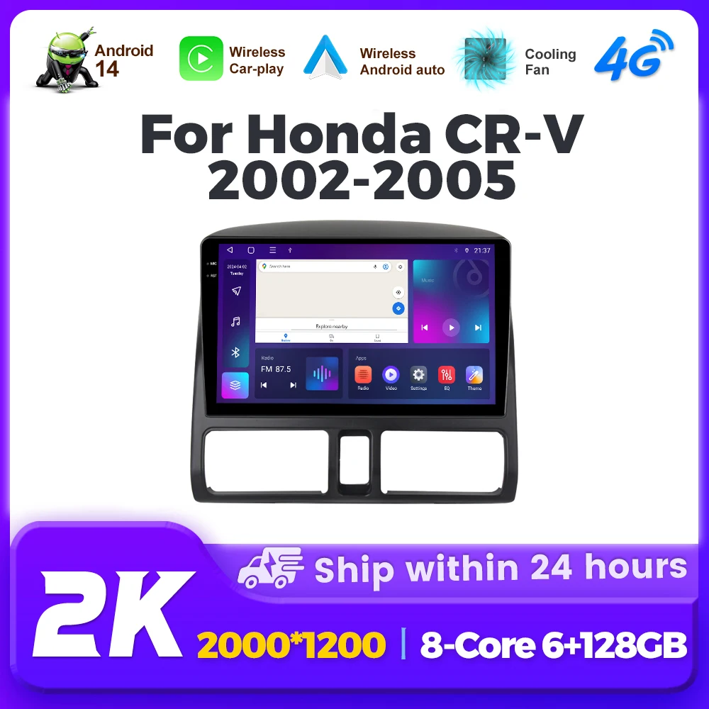 Android 14 TS18 8 Core Auto Radio Für Honda CR-V CRV 2001 2002 2003 2004 2005 2006 GPS Multimedia carplay Autoradio DSP 4G Stereo Image