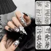 10/30/60Pcs Retro Kreis Metall 3D Punk Stil Schwarz Weiß Nail art Charms Maniküre Zubehör Teile für kreative Nagel Dekoration