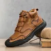 Neue männer Hand-genäht Stiefel Plus-größe Casual Sport Schuhe Bequeme Weiche Stiefeletten Im Freien Nicht-rutsch tragen Männliche Arbeit Schuhe